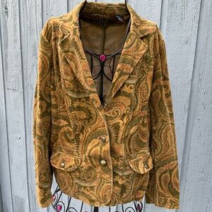 Liz Claiborne Ladies Paisley Corduroy Jacket (Size 14)